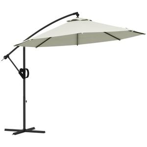 Umbrela de soare cu manivela Outsunny, 293 x 260Hcm, Aluminiu, Crem