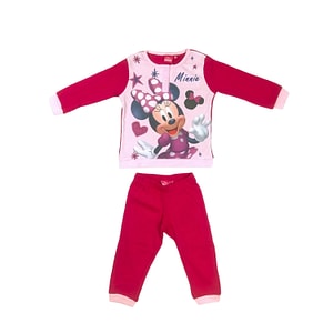 Pijamale copii cu maneca lunga Minnie Mouse, 100% bumbac, marimea 116 cm, rosu