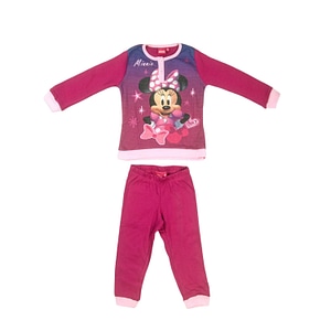 Pijamale copii cu maneca lunga Minnie Mouse Disney, 100% bumbac, marimea 116 cm, rosu