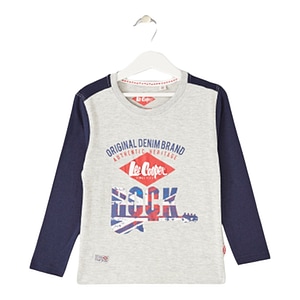 Tricou cu maneca lunga Rock Lee Cooper, 100% bumbac, 12 ani, 152 cm, gri
