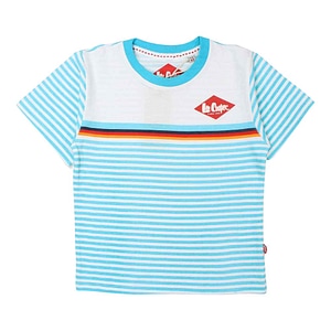 Tricou copii Lee Cooper, 100% bumbac, 6 ani, 116 cm, alb/albastru