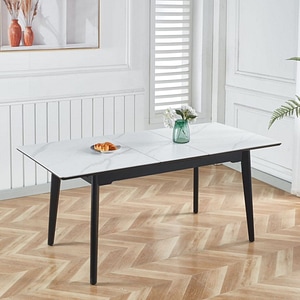 Masa Living Extensibila KJT4711, 76 x 80 x 160 cm, Alb