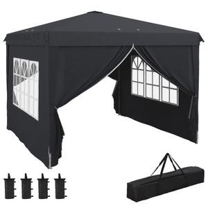 Cort cu copertina pliabila pentru soare reglabil in inaltime Outsunny, 3x3m, Oxford, Gri