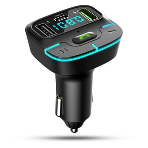 Modulator FM Timebox GZ03, Handfree, Incarcator auto cu functie de incarcare rapida, QC 3.0, USB, Port USB Type-C, Bluetooth 5.0