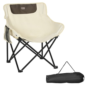 Scaun de camping pliabil Outsunny, 61x54x66 cm, Otel, Alb