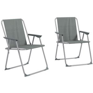 Set de 2 scaune pliabile pentru terasa Outsunny, 53l x 54A x 76H cm, Oxford, Gri