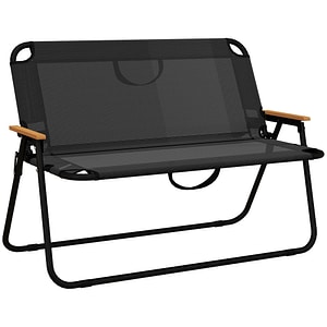 Scaun pliabil pentru 2 Persoane pentru camping gradina Outsunny, 108Llx 65A x 73H cm, Otel, Natur