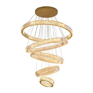 Lustra  Trandafi Led, 5 segmente cercuri, 2400w, 220V, Alb