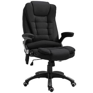 Fotoliu de masaj pentru birou cu inaltime reglabila 6 puncte de masaj si incalzire Vinsetto, 67L x 74P x 107-116Acm, PU, Negru