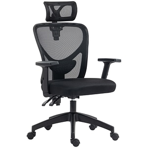 Scaun de birou cu inaltime reglabila si pivotant Vinsetto, 66x61x106-116cm, PP, Negru