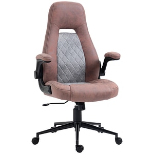 Scaun de birou ergonomic Vinsetto, 67x70x114-124 cm, Microfibra, Rosu/Gri