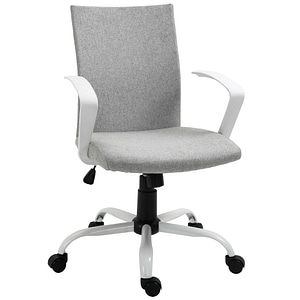Scaun ergonomic de birou Vinsetto, 61 x 61 x 89-99 cm, Otel/Poliester, Alb/Gri
