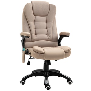 Scaun birou reglabil pe inaltime Vinsetto, 67 x 74 x 107-116cm, Poliuretan/Nylon, Bej