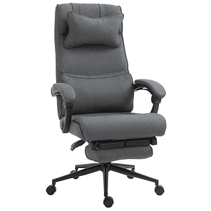 Scaun ergonomic birou cu inaltime reglabial si suport picioare Vinsetto, 66 x 69 x 115 - 123cm, PVC, Gri