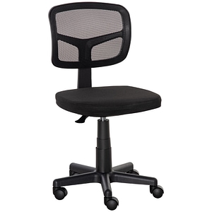 Scaun de birou ergonomic reglabil in inaltime Vinsetto, 43L x 48P x 77.5-89.5A cm, Spuma, Negru