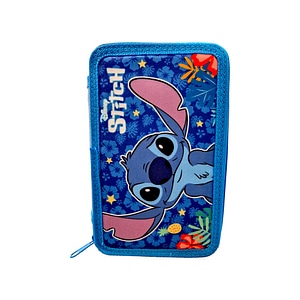 Penar cu 3 compartimente Stitch, 20x13x7 cm, echipat, 43 piese, multicolor