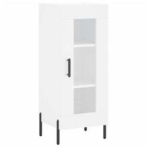 Dulap tip servanta cu 3 polite si usa cu sticla, 34x34x90 cm, alb