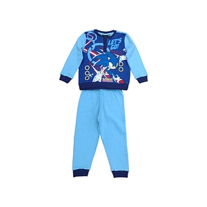 Pijamale copii cu maneca lunga Let's Go Sonic, 100% bumbac, 98 cm, multicolor