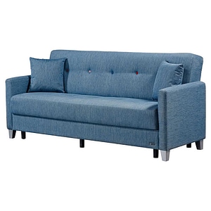Canapea Extensibila Etna, 3 Locuri, Material Textil, Blue, Lada Depozitare