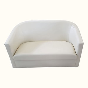 Canapea Scoica, 2 Locuri, Tapitat Piele Ecologica, Culoare Crem, Pal