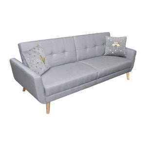 Canapea Extensibila Scandi, 3 Locuri, Material Textil, Gri Deschis