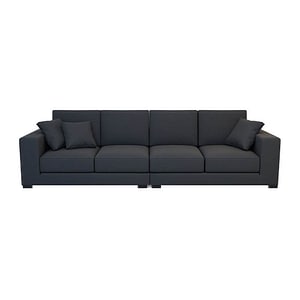 Canapea Lux Family, 280x90x80 Cm, Material Textil, Culoare Gri Inchis, Sezut Spuma, Cadru Lemn