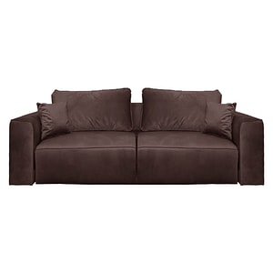 Canapea Extensibila Catifea Bumble, 3 Locuri, 4 Perne, Culoare Maro, Lada Depozitare