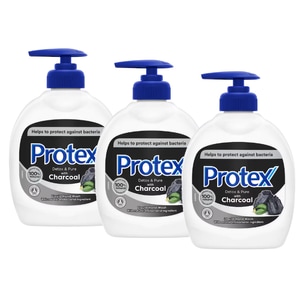 Sapun lichid antibacterian  Protex Detox Pure Charcoal, 3 buc x 300 ml