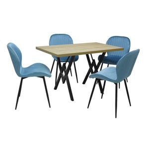 Set masa cu 4 scaune bucatarie Arta Stejar cu 4 scaune Opal, Blue
