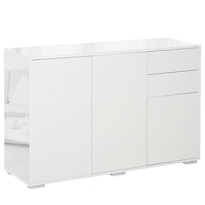 Comoda multifunctionala cu 2 sertare HomCom, 117x36x74cm, PAL, Alb