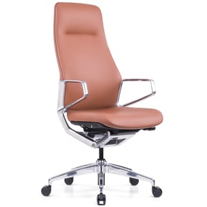 Scaun ergonomic StableDeskFORGE High Back, Piele Ecologica Premium, Inaltime reglabila, Blocare inclinare in 3 pozitii, Certificat BIFMA, Maro