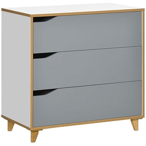 Comoda cu 3 sertare HomCom, 75x42x75 cm, PAL/MDF, Gri