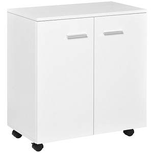 Comoda TV HomCom, 60x35x65 cm, MDF, Alb