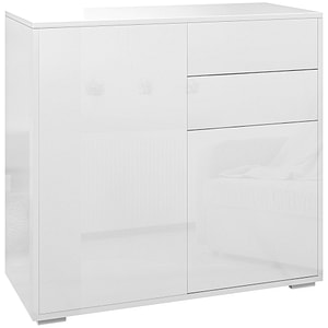 Comoda moderna pentru sufragerie HomCom, 79x36x74cm, PAL, Alb