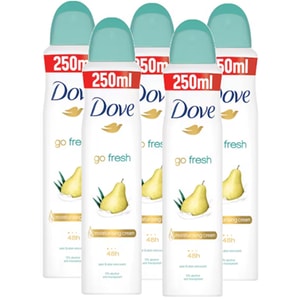 Deodorant spray femei Dove Go Fresh Pear & Aloe Vera, 5 buc x 250 ml