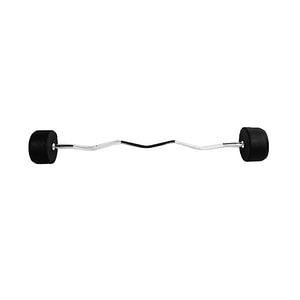 Bara fixa cu greutati Zoco Body Fit EZ, Greutate totala 50 kg, Negru/Crom