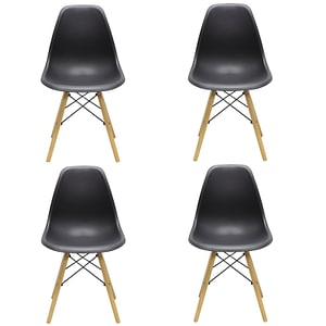 Set 4 Scaune Maya, 81x40x46 cm, Negru