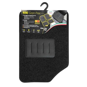 Set covorase auto universale Roki Gran Pree, mocheta, negru, 4 bucati