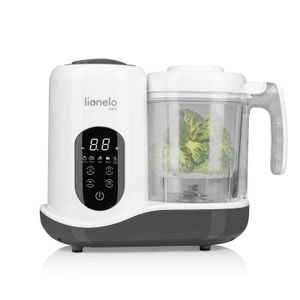Aparat de gatit Lionelo BabyMenu, 5 in 1, Functii de gatire la abur, dezghetare, amestecare, incalzire si sterilizare, Recipient din tritan, Personalizare setari, Alb