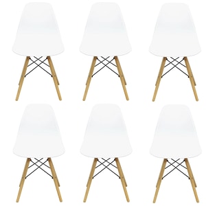 Set 6 Scaune Maya, 81x40x46 cm, Alb