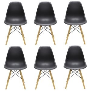 Set 6 Scaune Maya, 81x40x46 cm, Negru