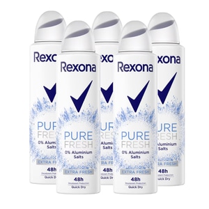 Deodorant spray femei Rexona Pure Fresh, 5 buc x 150 ml