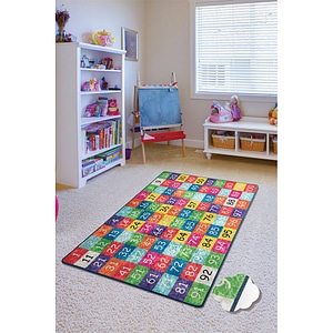 Covor Copii Antiderapant, Dreptunghiular, Numbers, Poliester, 100x160 cm, Multicolor