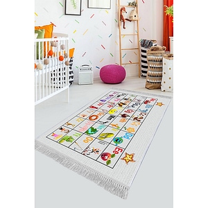 Covor Copii Antiderapant, Dreptunghiular, Alphabet, Poliester, 120x180 cm, Multicolor