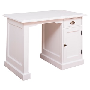 Birou cu 1 usa si 1 sertar, culoare alb P004, vopsit, 100% lemn masiv, 110x70x78 cm