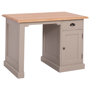 Birou cu 1 usa si 1 sertar,blat stejar, culoare blat maro deschis P061, culoare corp gri antichizat P030A, dublu color, 100% lemn masiv, 110x70x78 cm