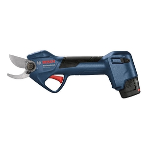 Foarfeca de gradina Bosch Pro Pruner, pentru crengi si vie, lama otel, cu 2 acumulatori 3 Ah si incarcator, 30.2 x 5.5 x 9.9 cm