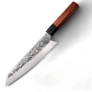 Cutit Profesional Japonez de Bucatar Handlekraft pentru Sushi, Feliere si Taiere Manuala, Lama 20 cm, Otel inoxidabil, Lemn