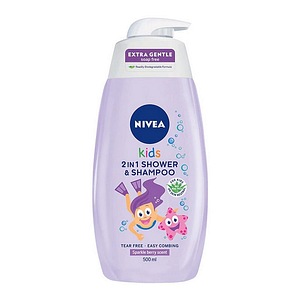 Gel de dus si sampon Nivea 2in1, pentru copii, parfum fructe de padure, 0.5 l