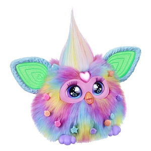 Jucarie de plus Hasbro, Furby Tie Dye, Interactiva, Lumineaza in culori diferite